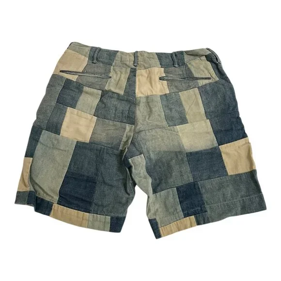 Polo Ralph Lauren Blue Patchwork 8" Inseam Shorts Mens SZ 34 NWT $225 MSRP - Picture 7 of 8